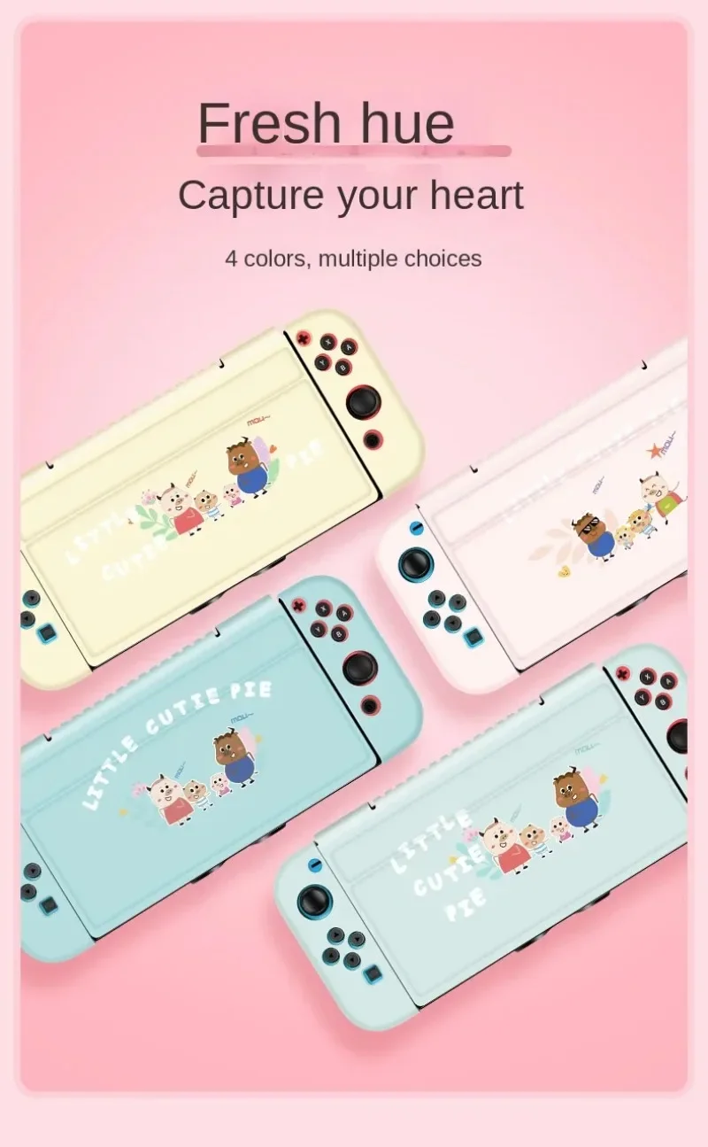 

G-STORY Suitable for Nintendo Switch Lite Protective Cover, Cartoon Scratch Resistant Protective Leather Case Handle Protective
