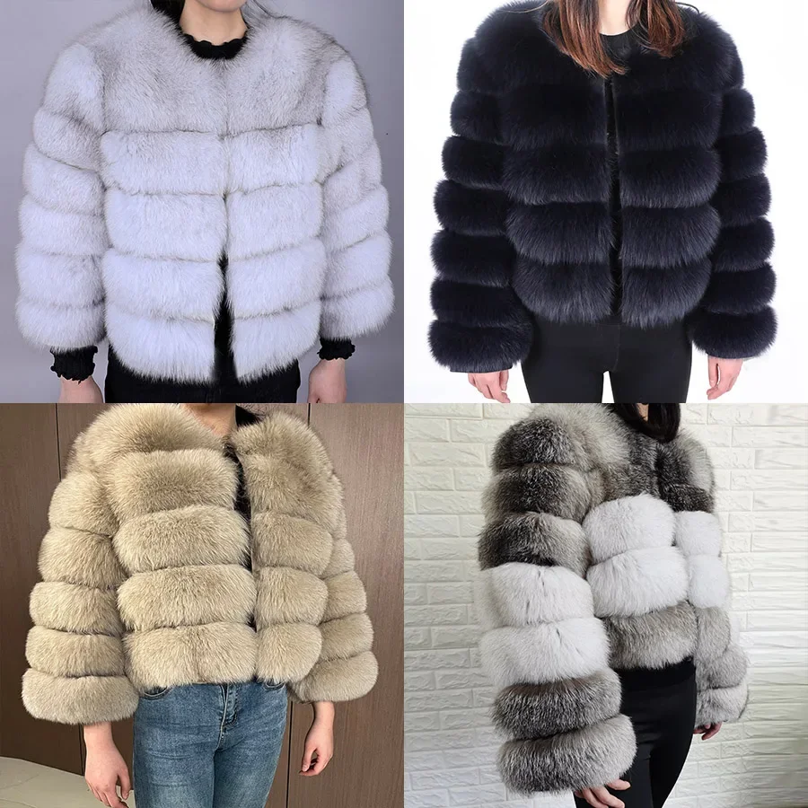 Maomaokong 2024 Natural Real Fox Fur Coat Women Winter Warm Luxury Fur Jacket Detachable Long Sleeves Female Vest Furry Coats