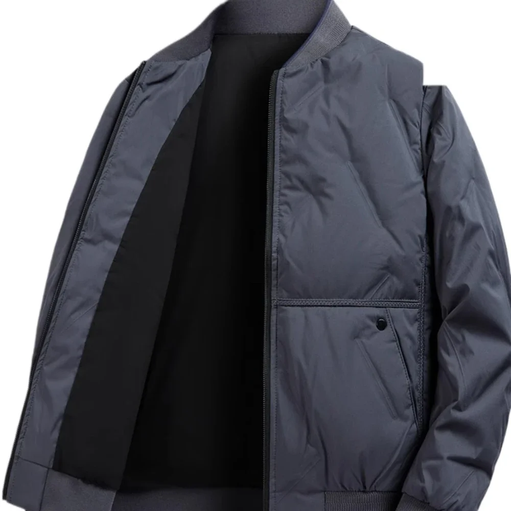 Custom LOGO Men's Down Jacket 2024 Winter New Middle-aged Business Warm Casual Jacket Men's Trendy