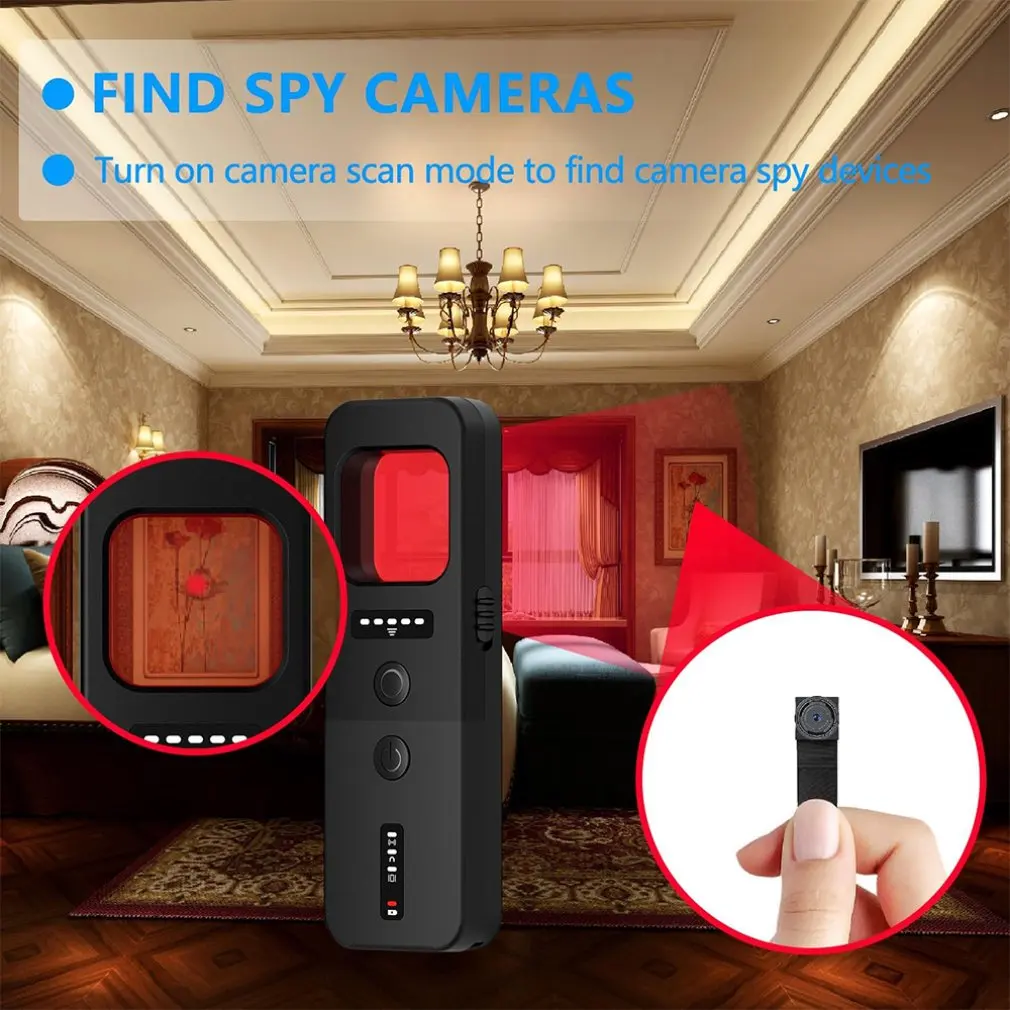 Multi-Function Camera Hidden Finder Anti-spy Bug Listening Device GPS Tracker RF Wireless Signal Scanner For Home Office Travel