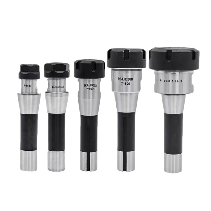 R8 Taper Shank ER Collet Chuck Milling Tool Holder, R8 ER16 ER20 ER25 ER32 ER40 M12 Thread Collet Chuck for Milling Machine