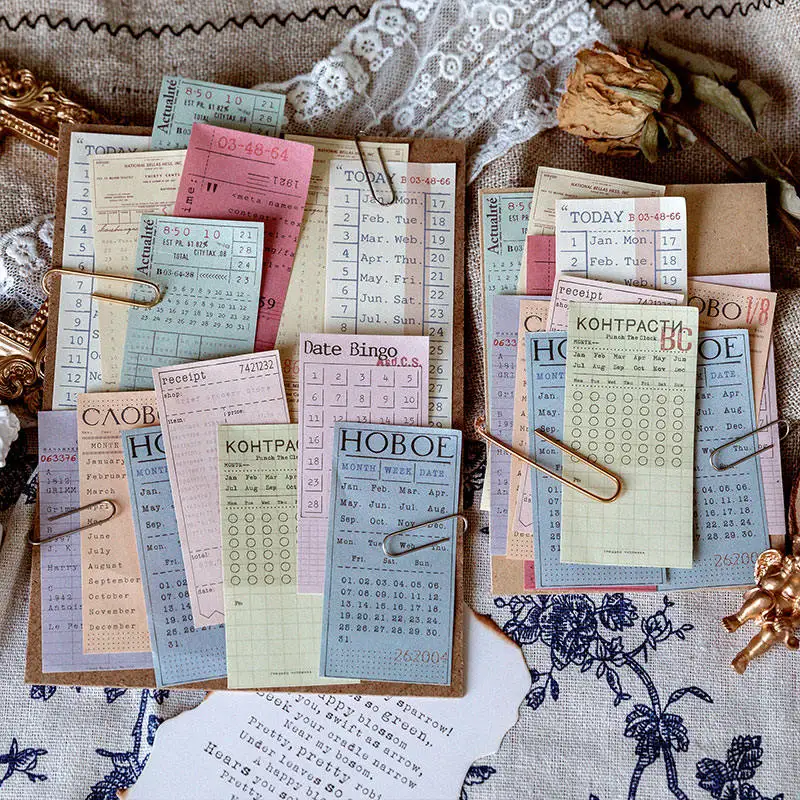 100 Pcs/Set City Notes Series Memo Pad Vintage Travel Ticket Bill Sticky Notes Mini Planner Stationery School Office Supplies