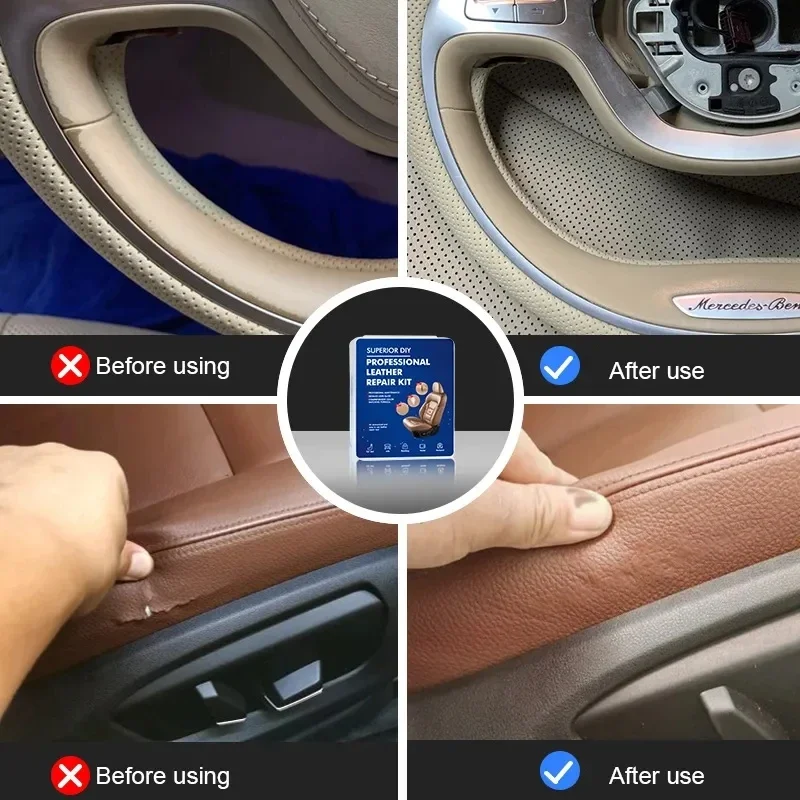Car Liquid Leather Repair Kit Leather Skin Refurbish Tools For Car Seat Coats Sofa Holes Scratches Cracks Restoration image 2