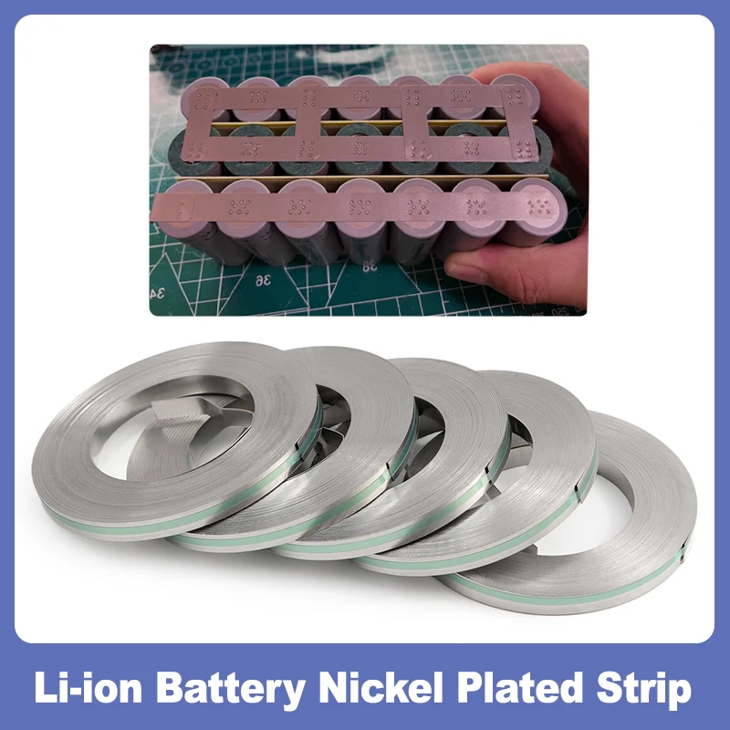 Nickel Plated Strip 10m/Roll 0.1/0.12/0.15/0.2mm Spot Welding Machine Steel Belt 18650/21700 Li-ion Battery Connectors DIY Tools