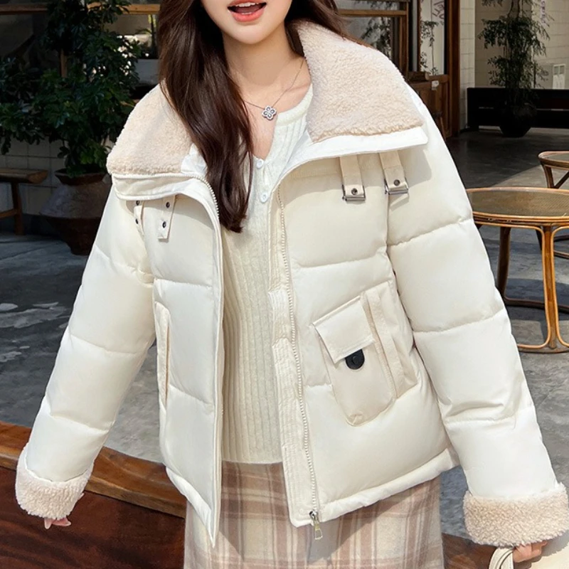 

Plush 2025 Autumn/Winter New Personalized Fashion Down Cotton Sleeveless Flip Collar Ma Yang Style Coat