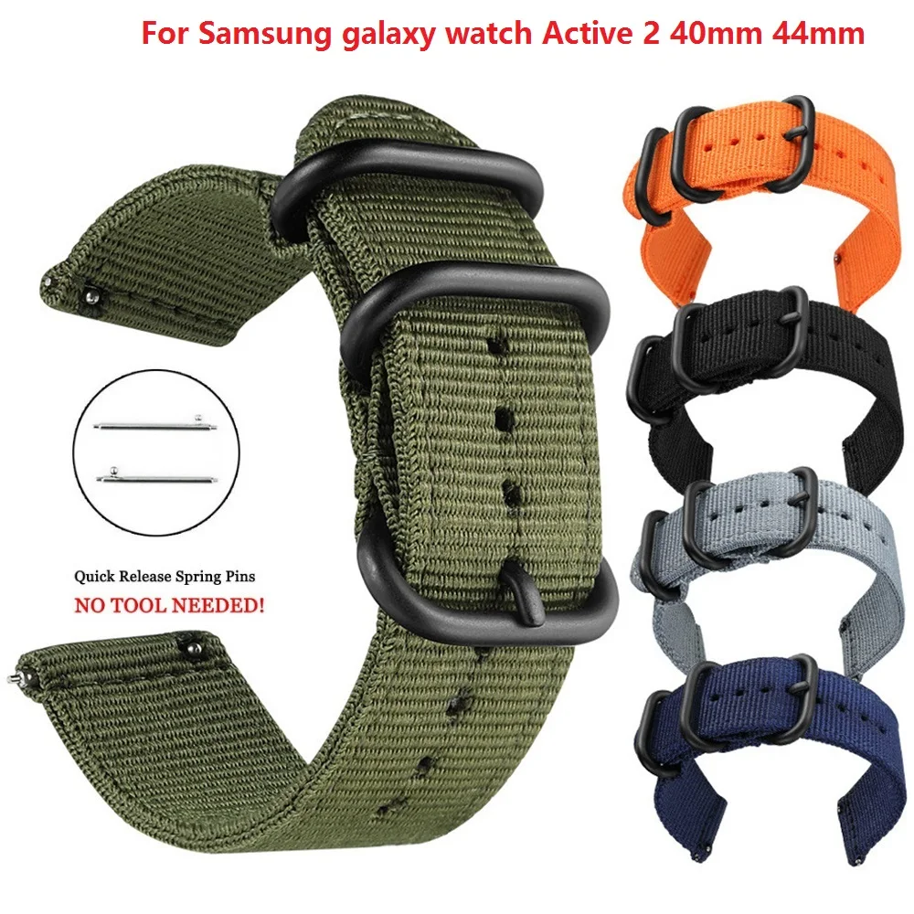 

Active2 20mm Watch Strap Band For Samsung galaxy watch Active 2 40mm 44mm correa pulseira nylon watchband For Huami Amazfit GTS