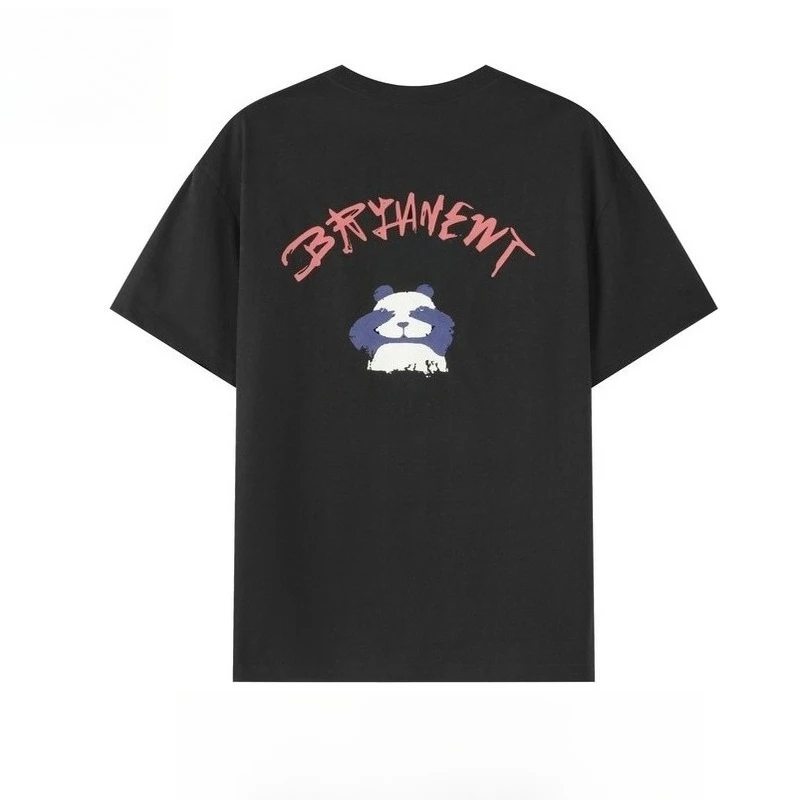 

Футболка D'été 100% Coton À Manches Courtes Pour Hommes Футболка À Manches Mi-longues À Imprimé Panda Tendance Rétro