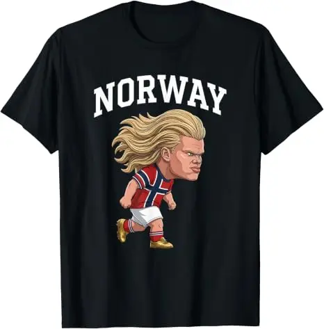 Lustiges Norwegen Ro Norwegian T-Shirt für Männer, Frauen, Jungen, Y2k, niedliches Cartoon Haaland 9 Grafik-Fußball-T-Shirt, modische Fußballbekleidung, Geschenk – Detail 10
