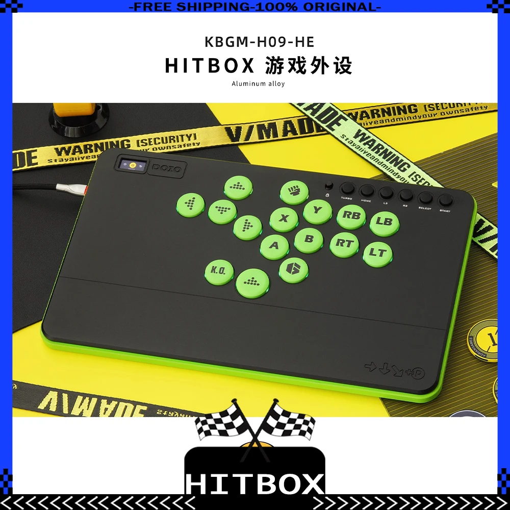 

DOIO HITBOX KBGM-H09 HE Portable Aluminum Alloy Gaming Keypad A4 Joystick Arcade Type-C PS4 PS5 XBOX Switch PC Steam Custom