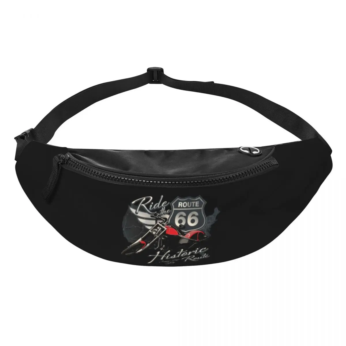 Reizen Motorrit Route 66 Fanny Pack Vrouwen Casual Ons Genummerd Snelwegen Crossbody Heuptas Voor Reizende Telefoon Geld Zakje