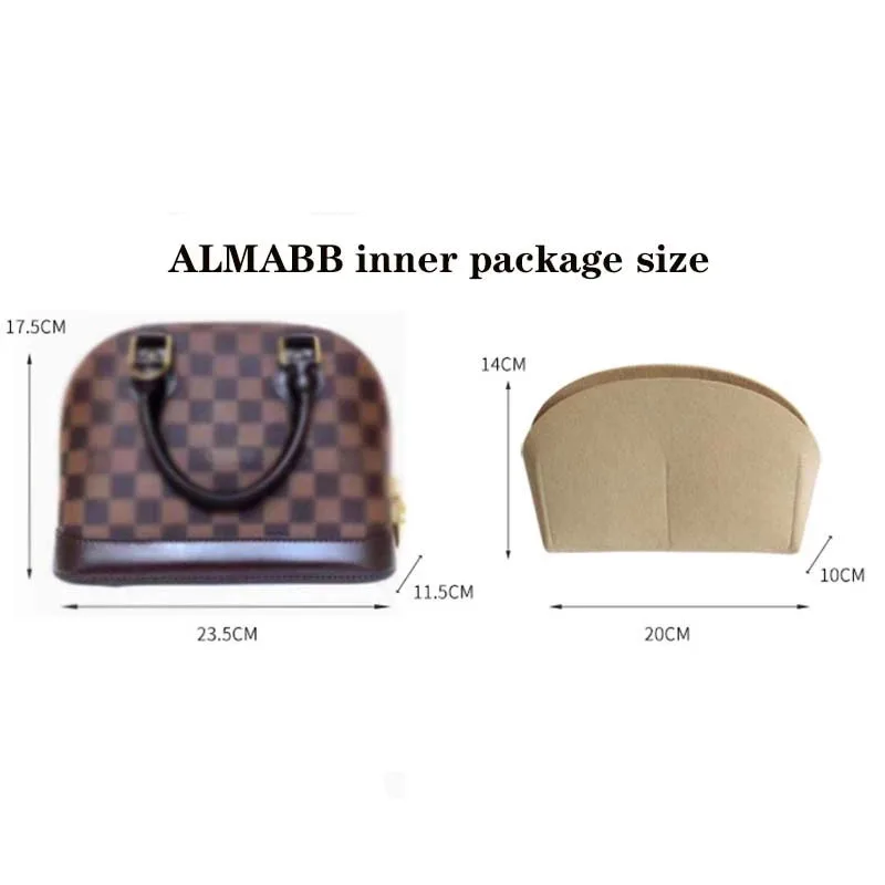 Fits For Alma BB Insert Bags Organizer Makeup Handbag Organizer Travel Inner Purse Portable Cosmetic base shaper Shell organizer