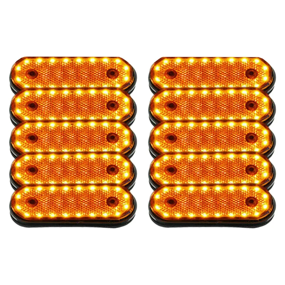 10X Amber Markerings Light Side Marker 20LED 24V Trusk Lamp Pickup Truck Side Marker Lights for Truck