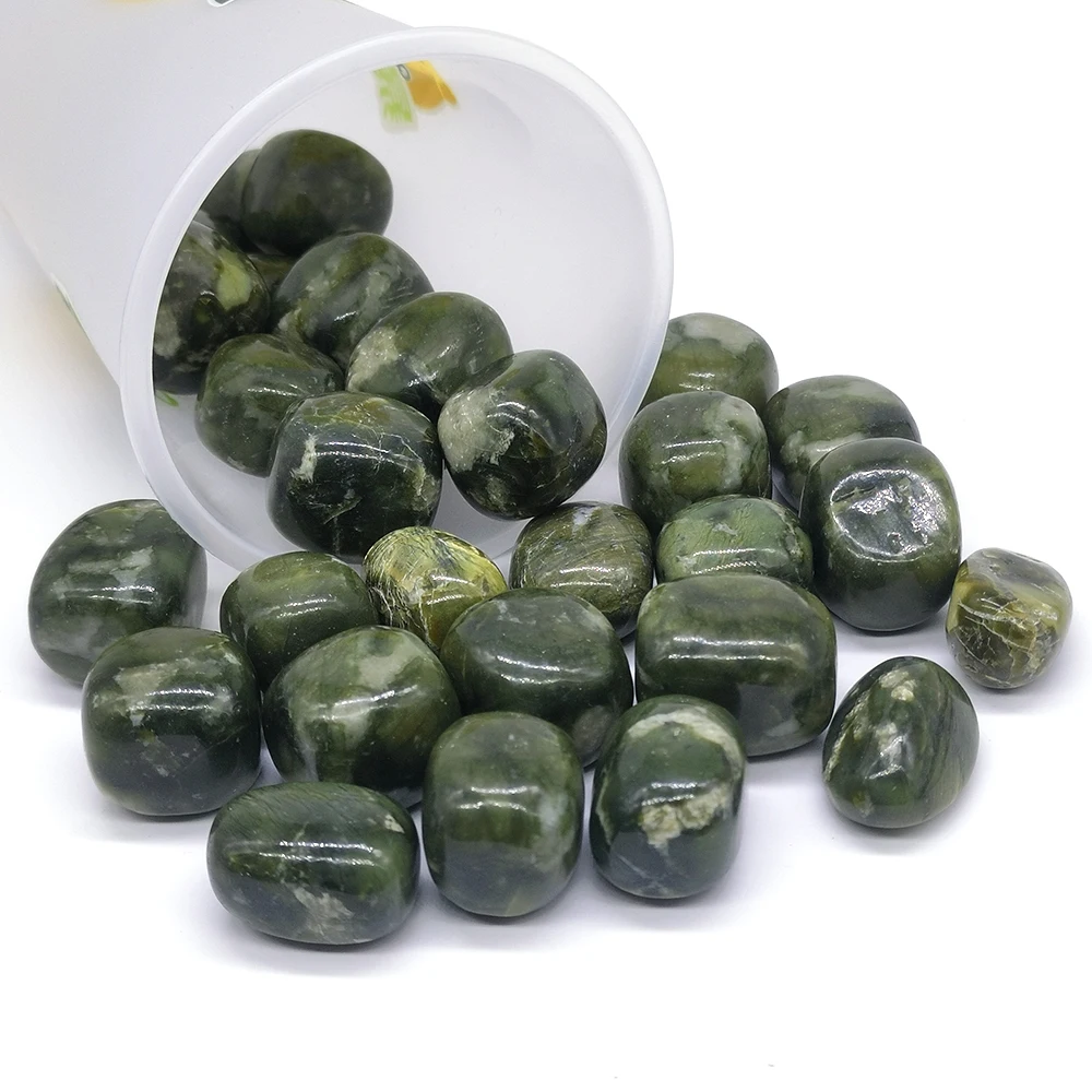 Xiuyan Jade Natural Tumbled Stone Healing Crystal Bulk Quartz Mineral Specimen Tank Aquarium Home Decor DIY Pendant Wholesale