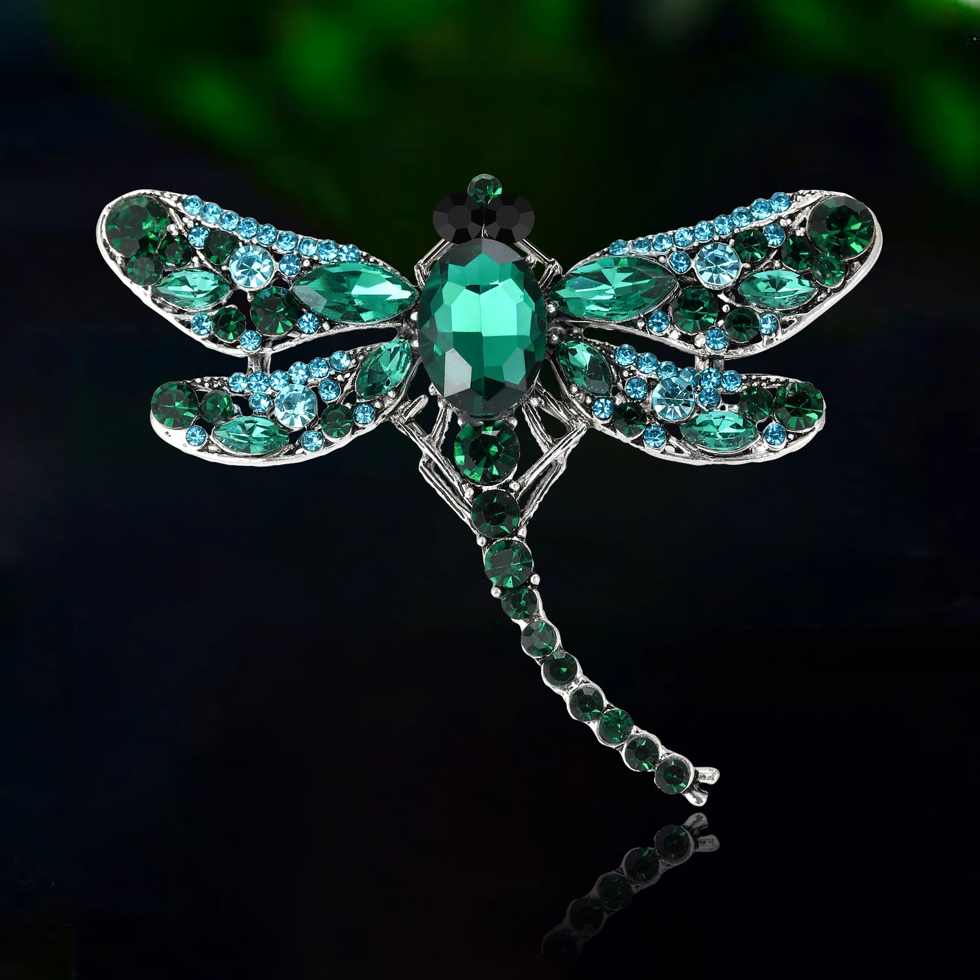 Trendy Rhinestone Dragonfly Brooches for Women Unisex Glass Insect Pins Event Party Backpack Decoration Clothes Accessories