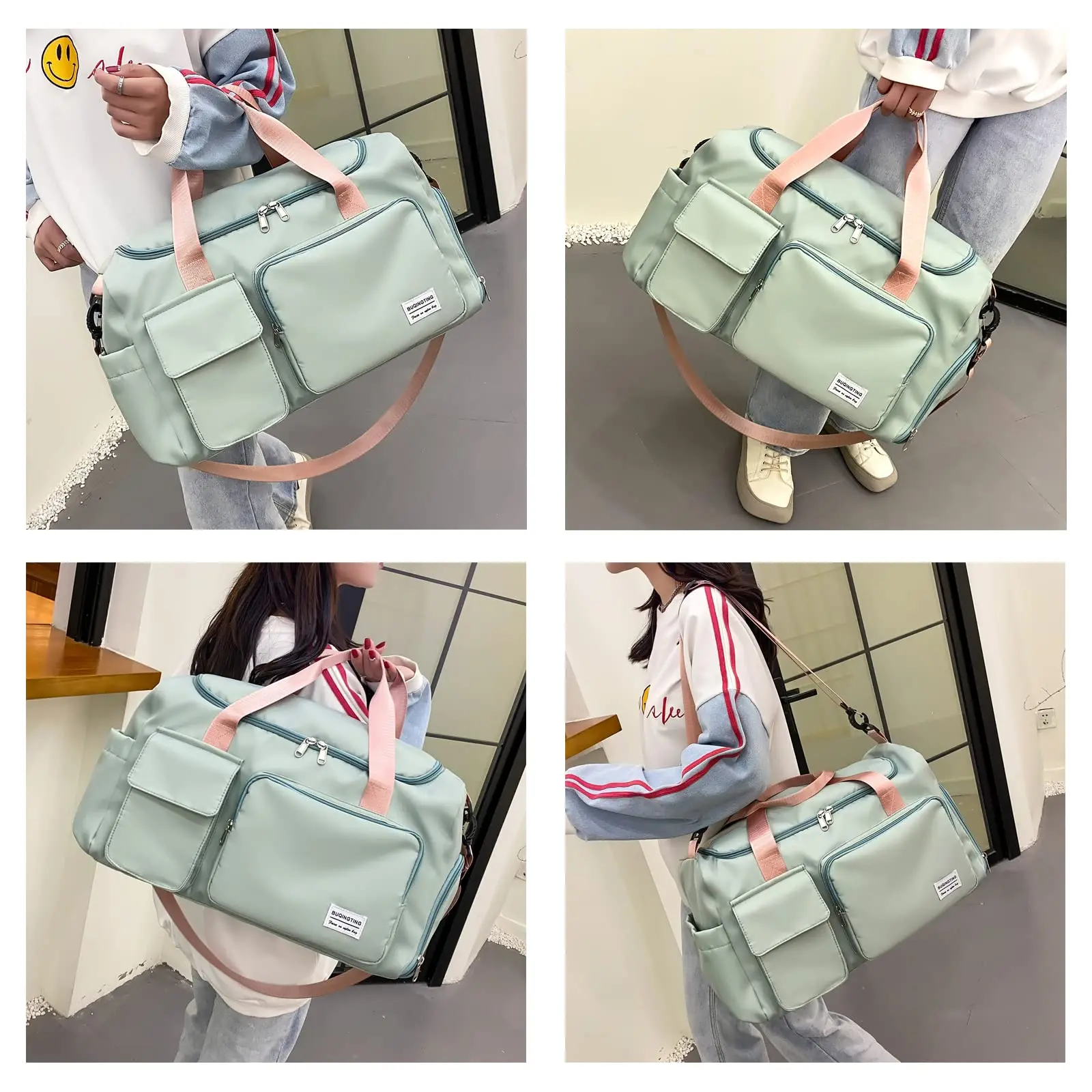 Mark royal Reise Segeltuch taschen Sporttasche für Frauen Reisetaschen wasserdichte Schulter Schuh fach Tasche Handtasche Drops hipping – Detail 6