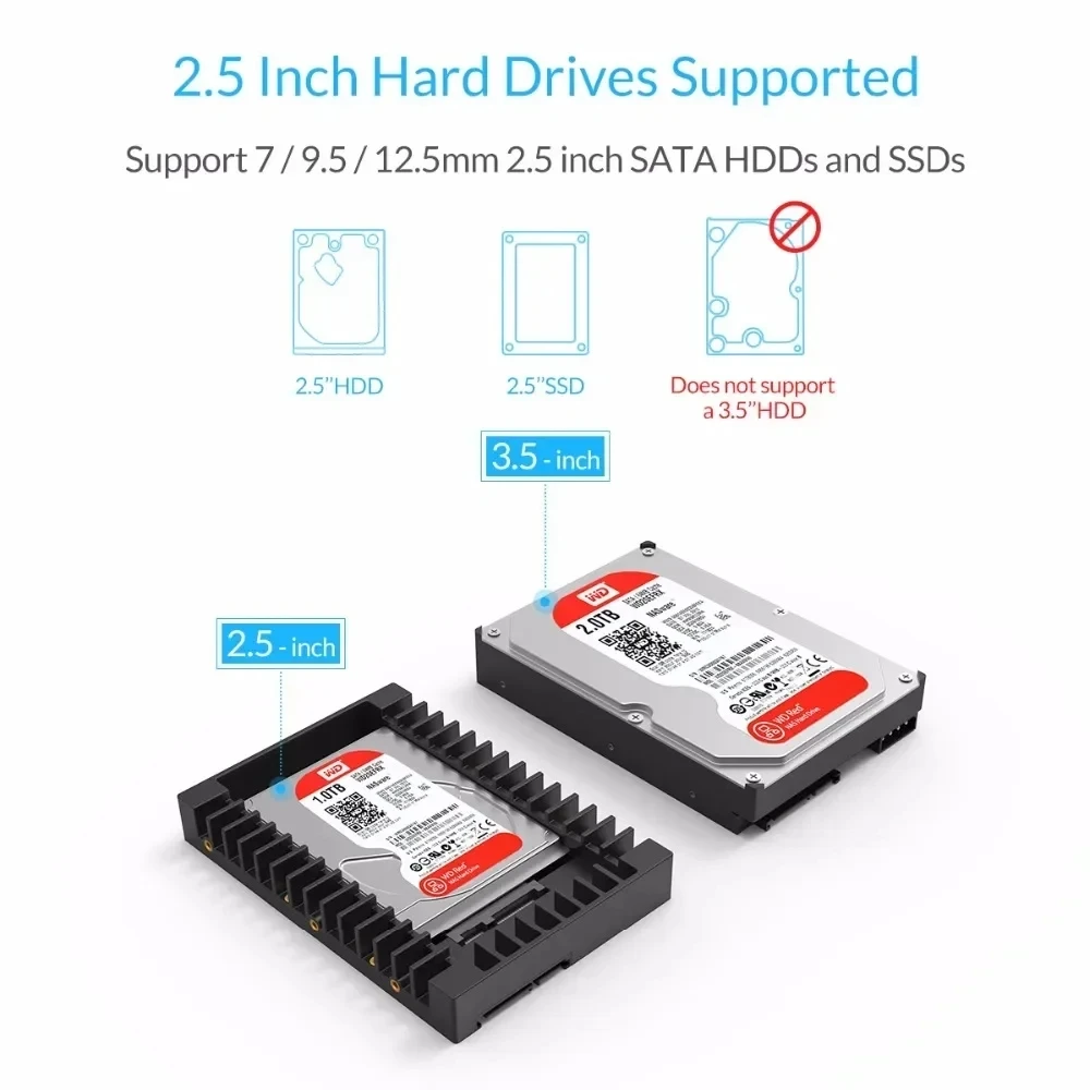 ORICO 2.5 SSD SATA - 3.5 하드 드라이브 어댑터 내장 드라이브 베이 컨버터 마운팅 브래킷 캐디 트레이 (SSD 어댑터용)