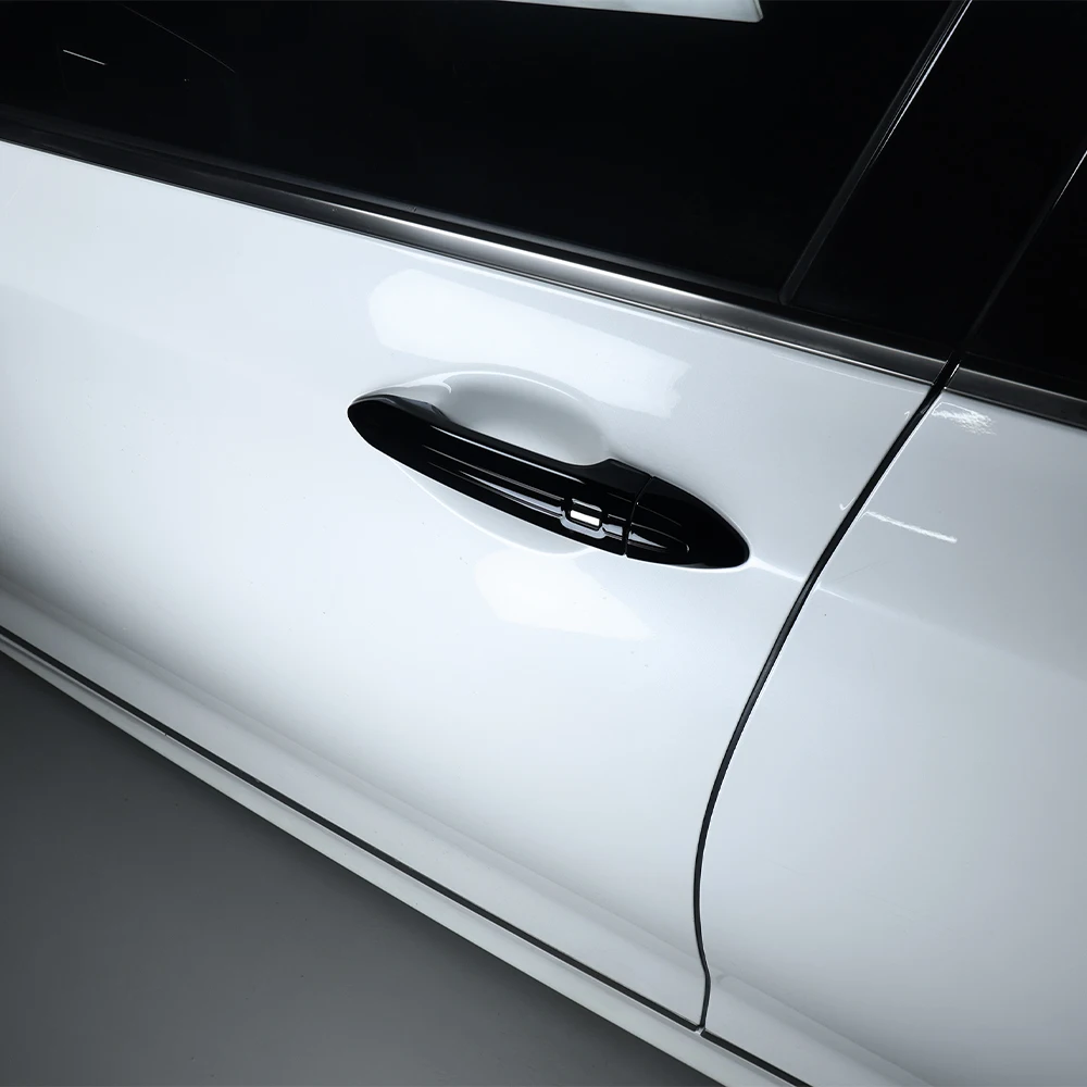 

4 шт., черная накладка на внешнюю дверную ручку из углеродного волокна для Genesis G80 DH 2015-2020, аксессуары с левым рулем ﻿