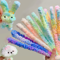 1M Gradient Plush Twist Wire Sticks Colorful Wool Iron Wire Strip Stick DIY Miniature Animals Pets Toys Dolls Twisting Sticks