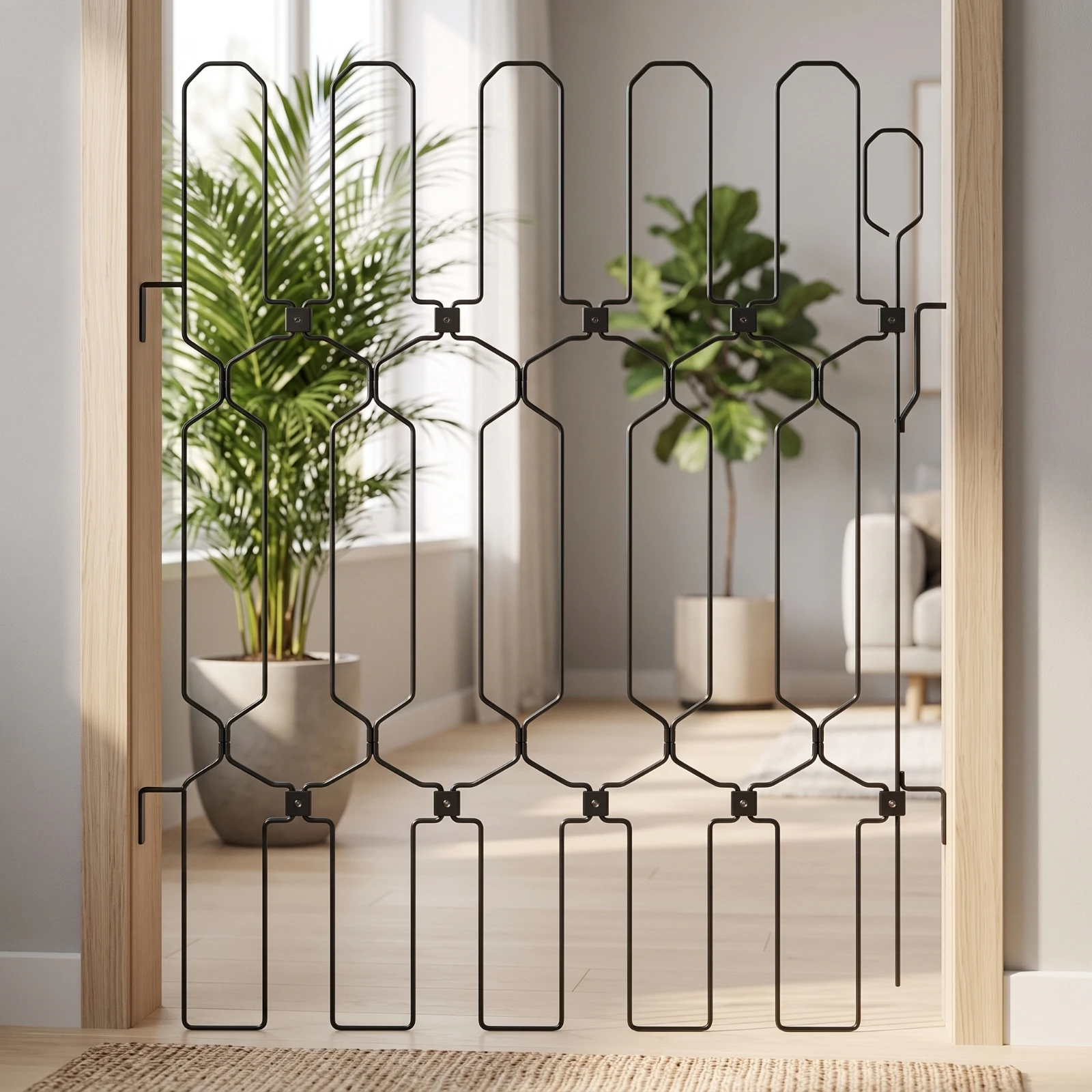 Foldable Pet Gate Collapsible Metal Pet Gate Barrier Heavy Duty Secure for Dogs, Doorways, Stairs