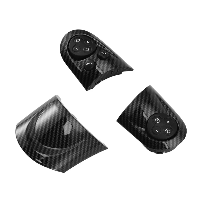 L10A Trim Cap For MINI Cooper Car Steering Wheel Switch Button In Carbon Fiber Style- Fits Models R55 R56 R57 R58 R59 R60 R61