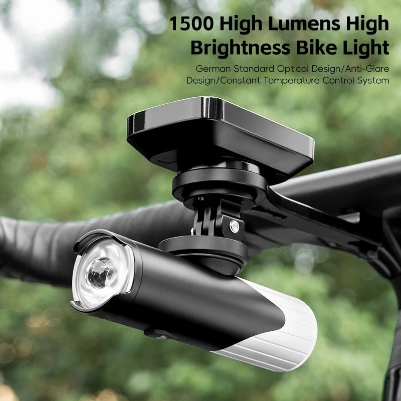 

1500LM Intelligent Bike Light Auto-Adjusting IP66 Waterproof Aircraft Aluminum for Adventure Cycling Bike Accessories