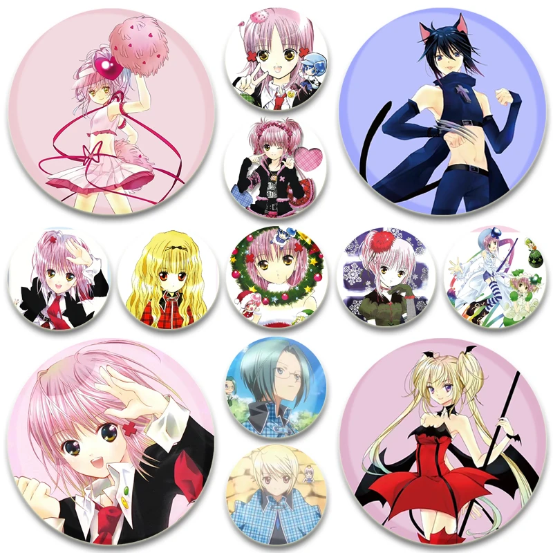 

Anime Shugo Chara Button Pins 32/44/58mm Cute Cartoon Badge Round Creative Brooches for Backpack Jewelry Accessories Gifts