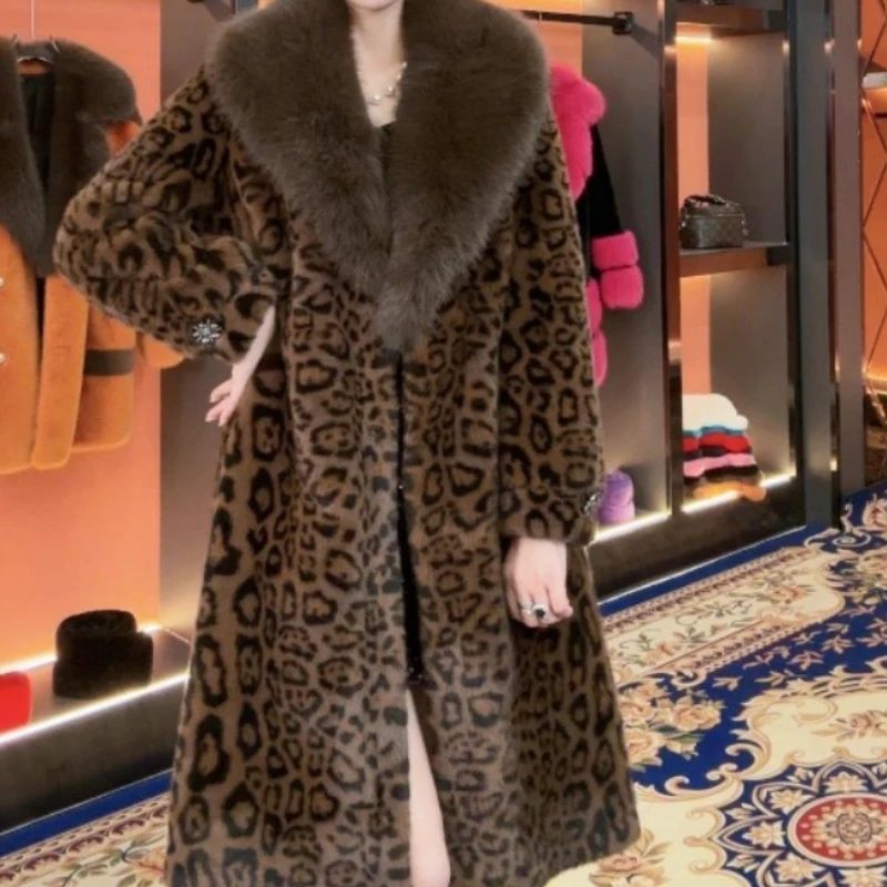 2024 New Coat Fur Fashion Autumn Winter Leopard Coat Temperament High-end Slimming High-grade Fur Winter Coat Women Outerwear