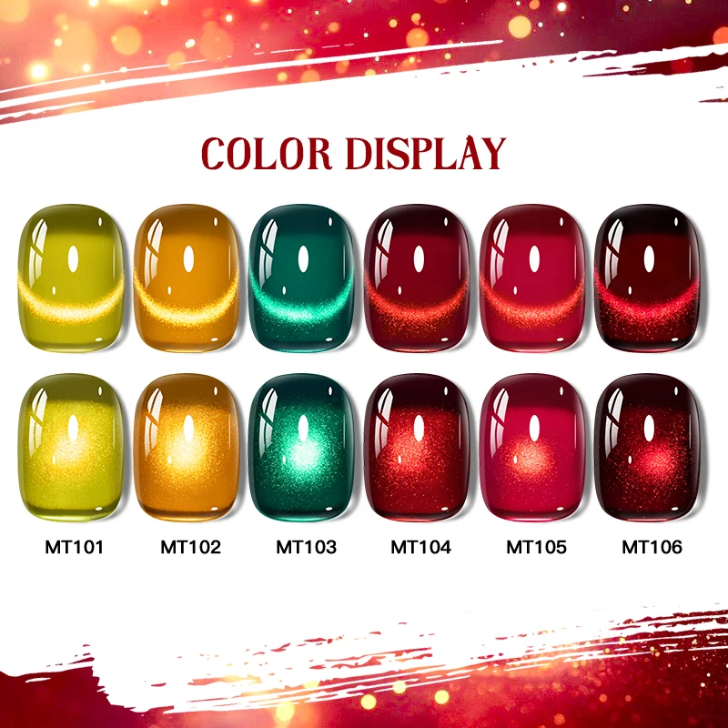 7 ml Shine Red Winter Christmas Cat Magnetischer Gel-Nagellack Highlight Sparkling Glitter Semi Permanent Soak Off UV-Gel-Lack