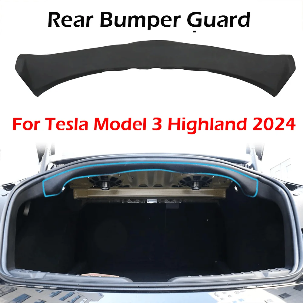 Rear Bumper Guard for Tesla Model 3 Highland 2024 New TPE Corrosion Resistance Trunk Rear Bumper Protector Guard Heat Resistance