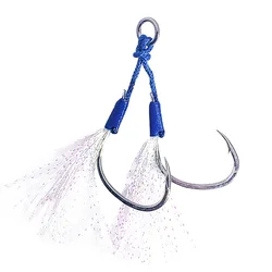TAKEDO 6Pairs/BAG 1# - 4/0 Assist Fishing Hook  High Carbon Steel Double Jig Hook Barb Fishhook For Spanish Mackerel Bsaa Tuna