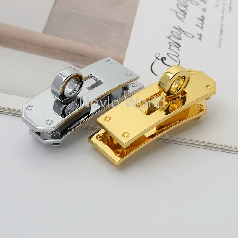 1-10-50sets 2 colors 47*16mm chrome color hot sale products turn lock for leather bracelet metal