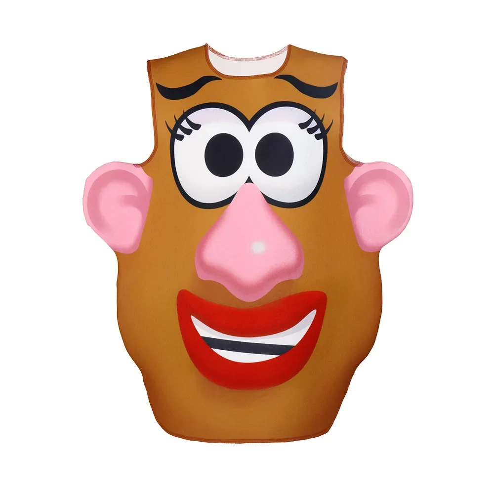Funny Potato Head Couple Costume Halloween Mr and Mrs Matching Outfit Cartoon Vegetable Themed Cosplay Tunic Disguise Dress Up image 3