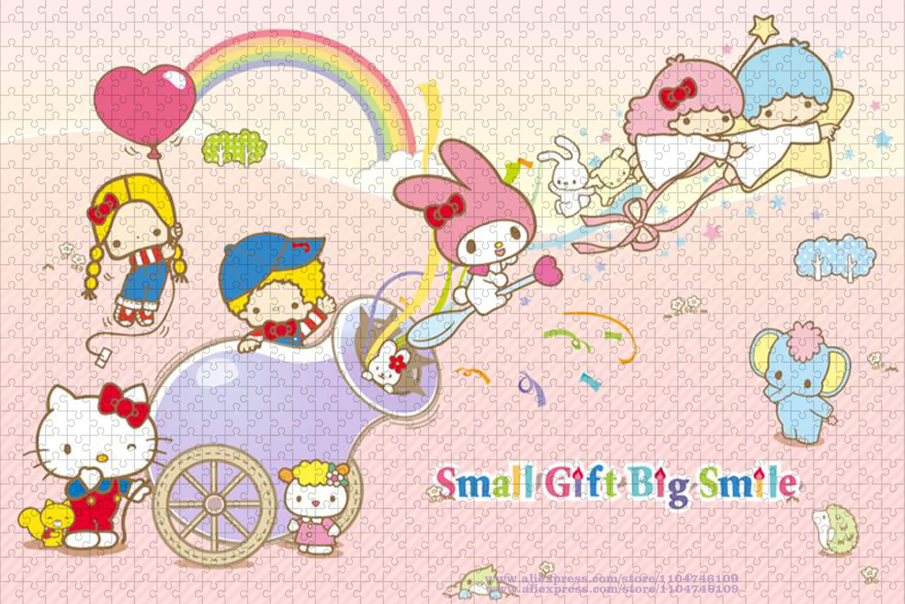 산리오 캐릭터 퍼즐 직소 퍼즐 만화 애니메이션 헬로 키티 마이 멜로디 108/200/300/500/1000/1500피스 어린이용 지능 퍼즐