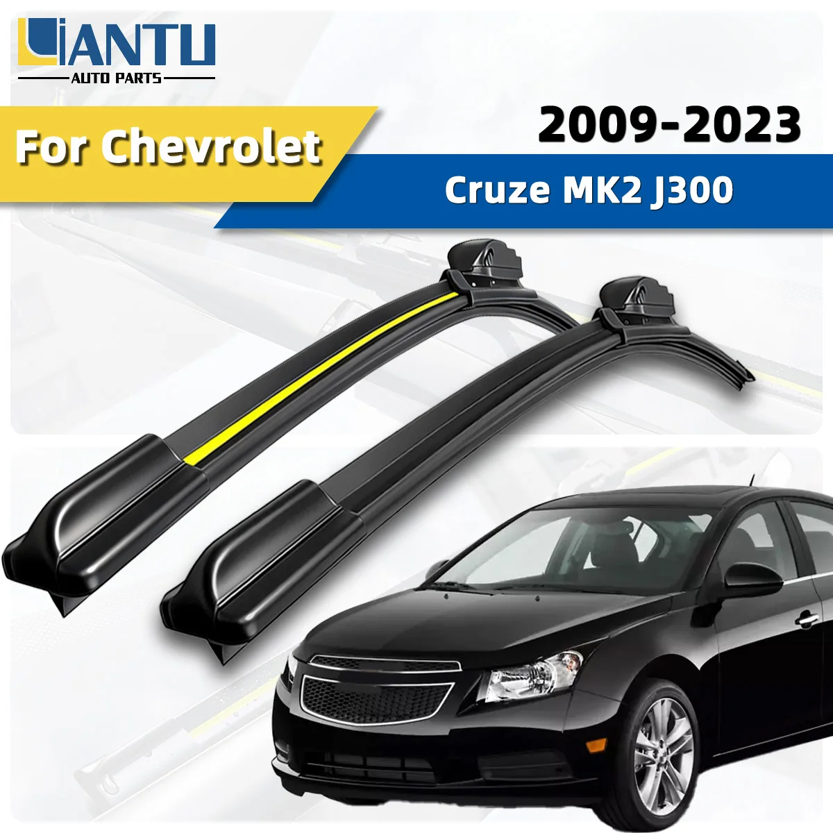 2PCS Palhetas de Limpador de Para-brisa Dianteiro Duráveis de Alta Qualidade para Chevrolet Cruze J300 MK2 2009-2023 Peças Silenciosas 2010 2011