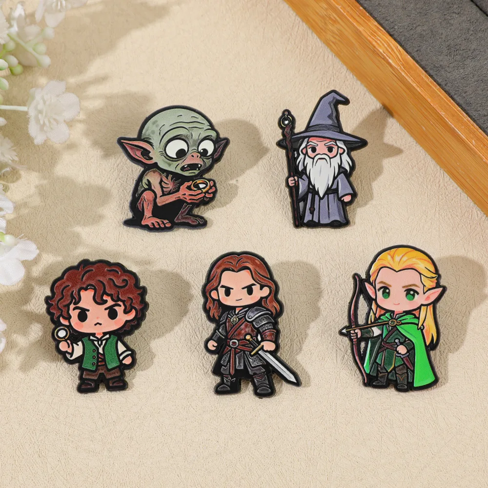 Character Brooches Cartoon Fantasy Elf Metal Badges Small Gifts Wholesale Lapel Pins for Backpacks Brooch Backpack Accessories