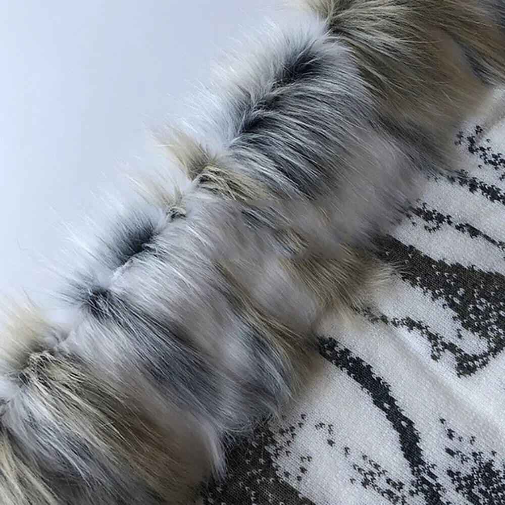 A4 Tricolor Jacquard Plush Fabric Long Faux Fur Plush Sewing DIY Carpet Coat Cloth