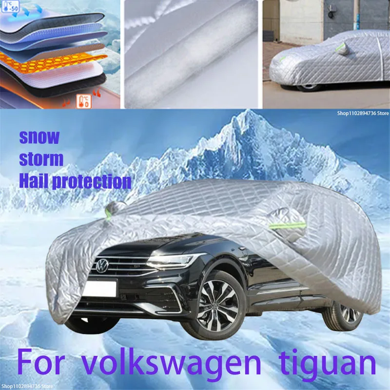 

For volkswagen tiguan Outdoor Cotton Thickened Awning For Car Anti Hail Protection Snow Covers Sunshade Waterproof Dustproof