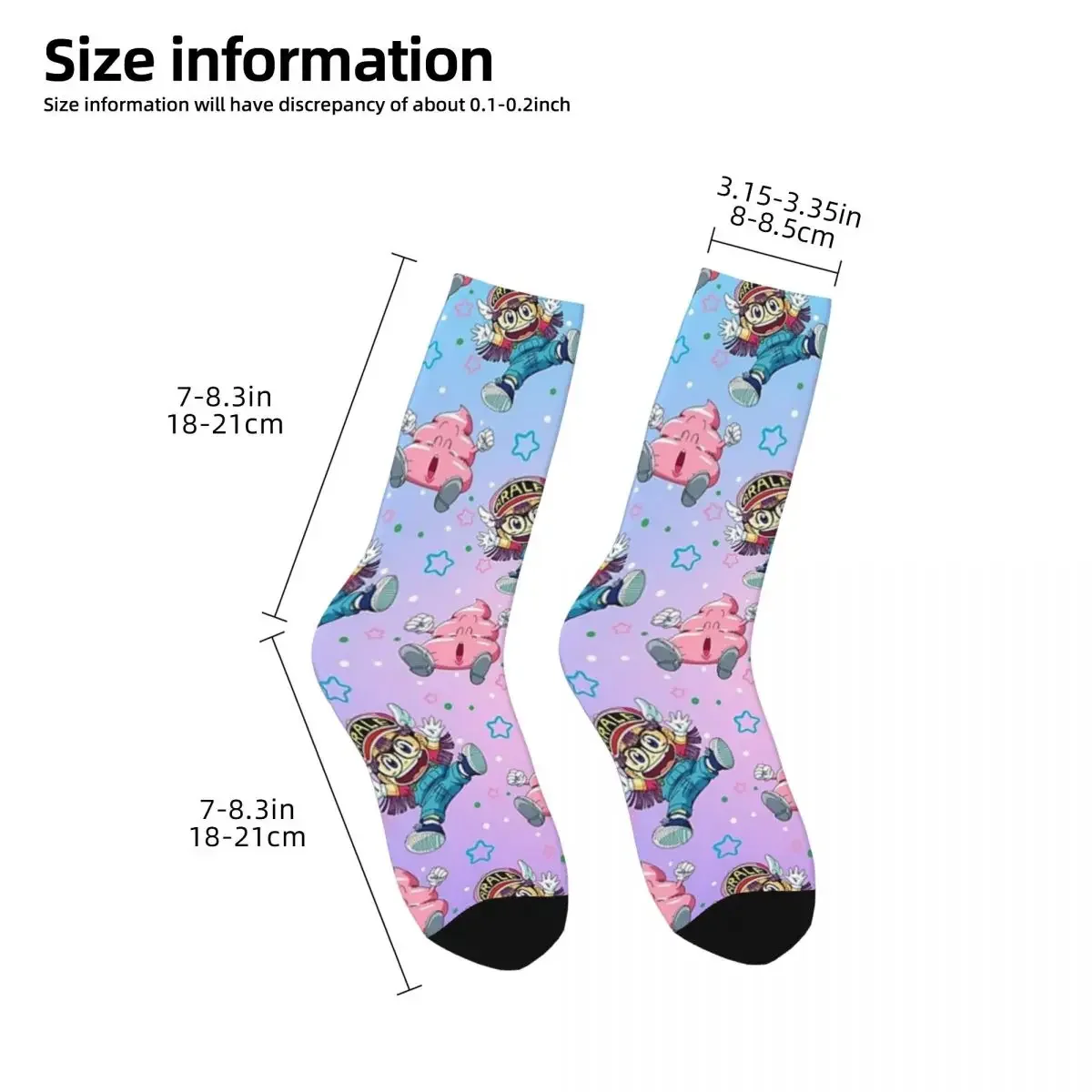 Arale And Poop Dr Slump Socks Harajuku Sweat Absorbing Stockings All Season Long Socks Accessories for Man Woman Christmas Gifts