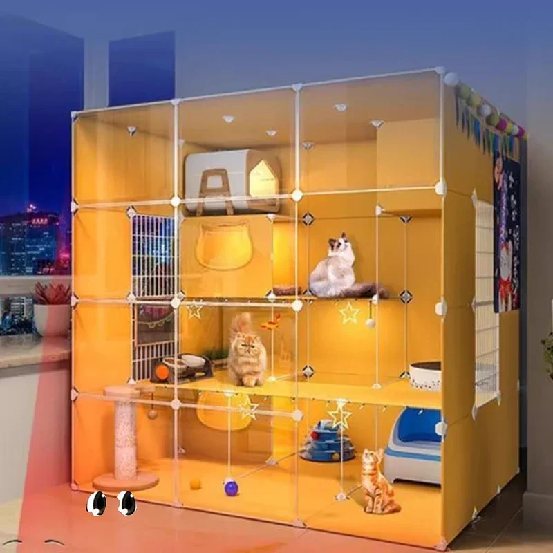 Frame Plastic Cat Cage Crates Litter Box Tower Collar Cat Cage Portable Restraint Jaula De Gato Household Goods