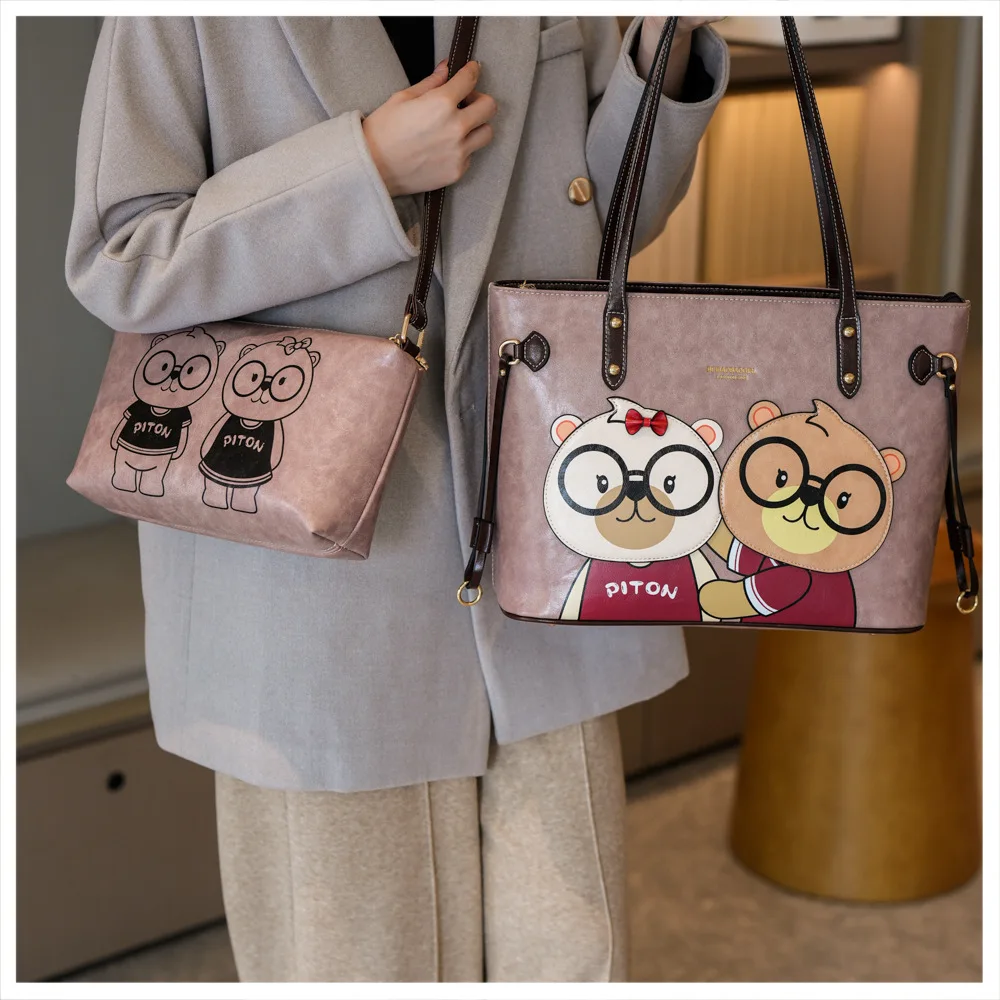 

Beibao Handbag Large Capacity Women's Single Shoulder Underarm Bag Bear Style Commuter Versatile Tote Bag