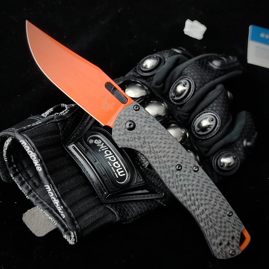 

BM Knives TAGGEDOUT Carbon Fiber 15535 Hunting Series Folding Blade Knife BENCH CPM-154 MADE EDC Self Defense Pocketknives 15535