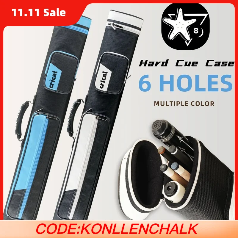 

CRICAL pool cue case with 6 Holes Bag, 2x4 Pool Cue Case for Billiard Cue Accessories