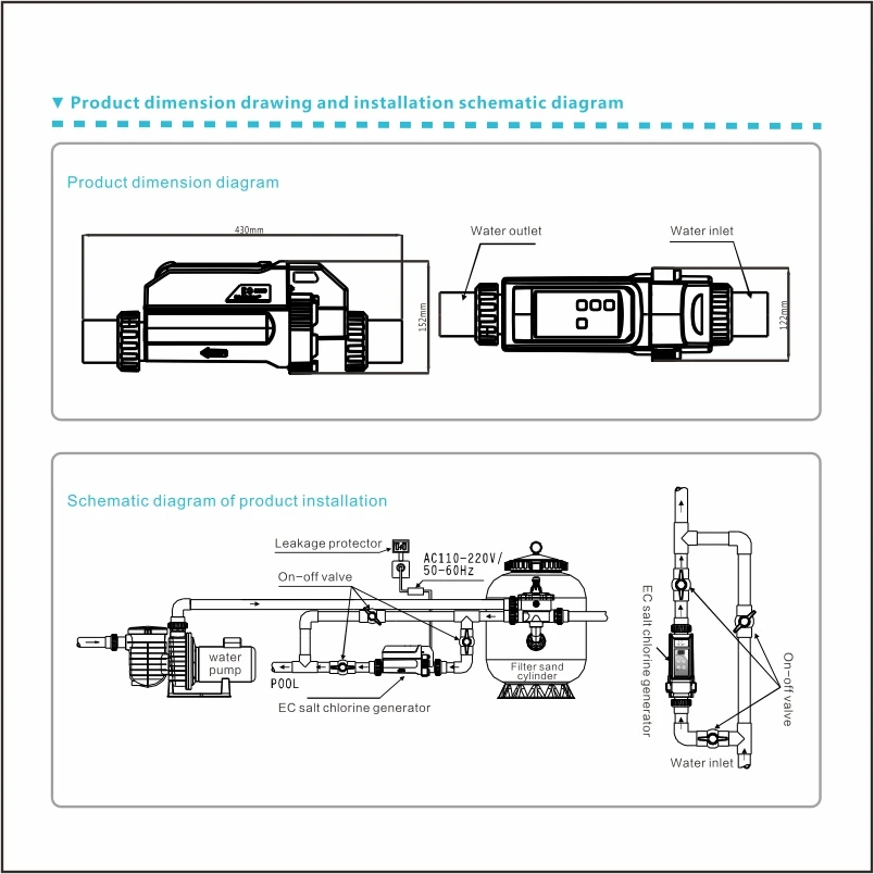 High quality intelligent vacuum salt chlorinator App control pool chlorination