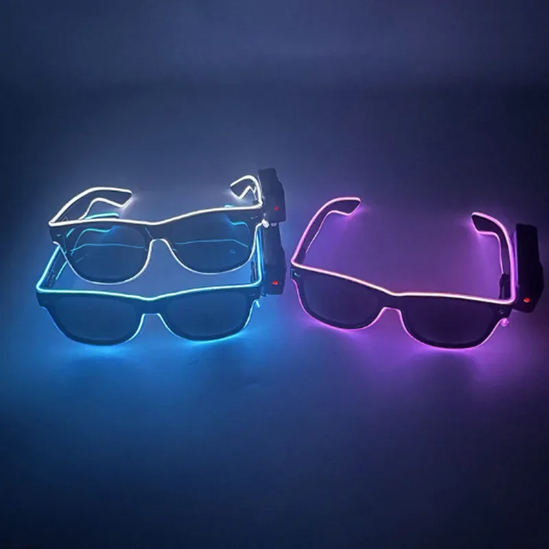 LED color luminous glasses birthday party sunglasses cold light glasses party supplies performance cheer party luminous props