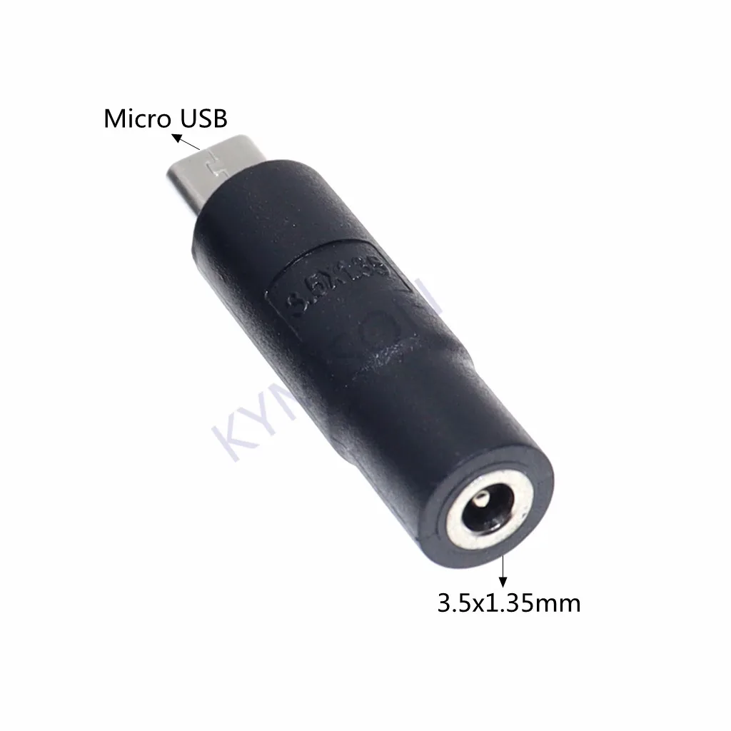 1 Buah Micro USB / USB 2.0 Male Ke DC 3.5*1.35 / 4.0*1.7 Mm Female Plug Jack Converter Laptop Adapter Connector