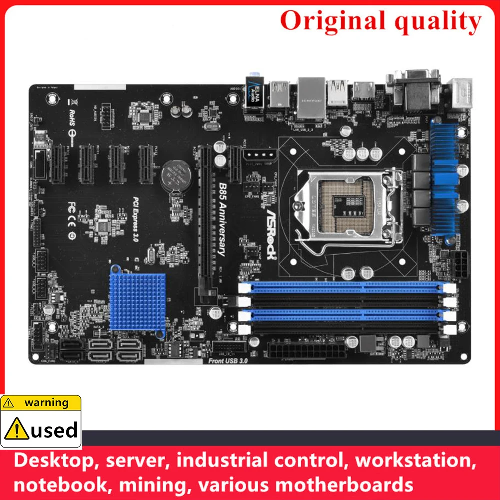 

Used For ASROCK B85 Anniversary Motherboards LGA 1150 DDR3 32GB ATX For Intel B85 Desktop Mainboard SATA III USB3.0