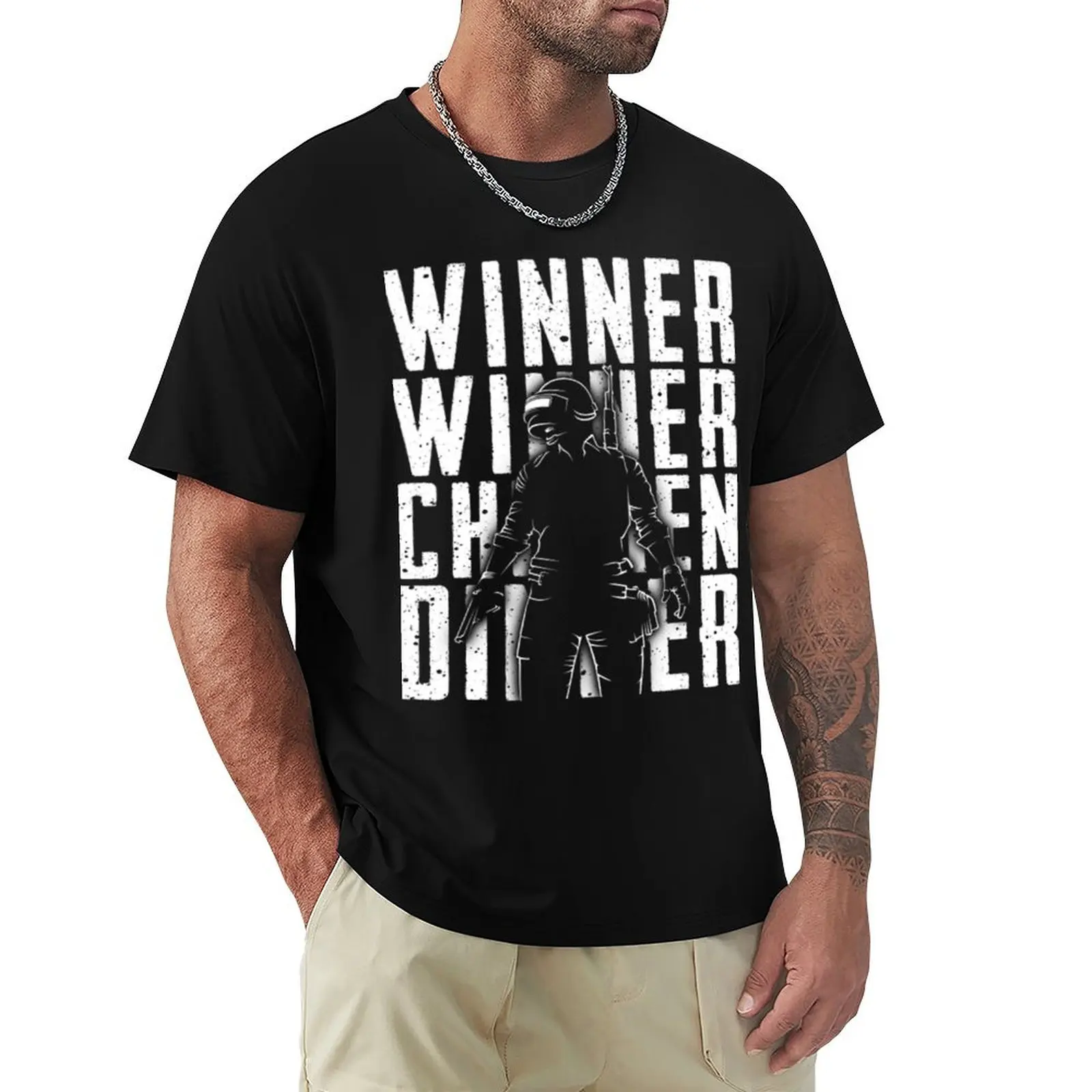 

Winner winner chicken dinner 2 PUBG T-Shirt tops summer tops Men's t-shirts