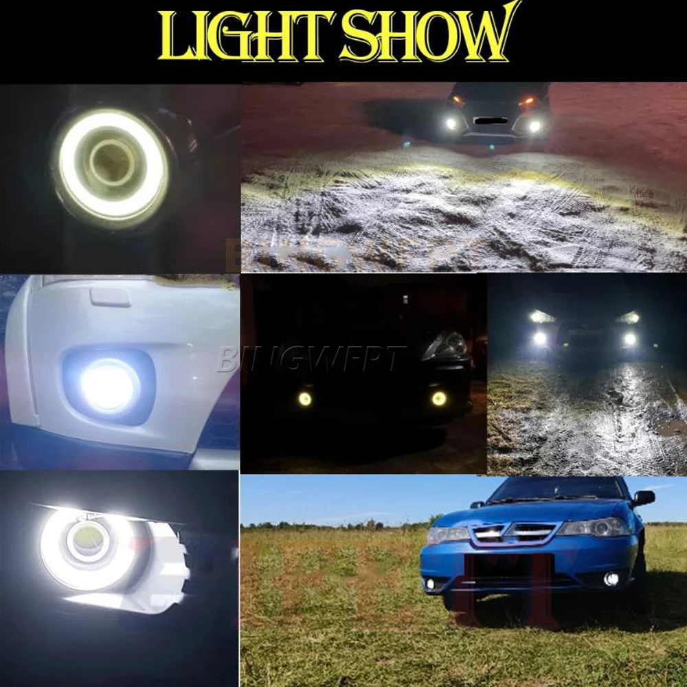 2PCS Car Fog Light Angel Eye DRL H11 Daytime Running Light 12V Accessories for Jaguar S-Type X200 2003 2004 2005 2006 2007 2008