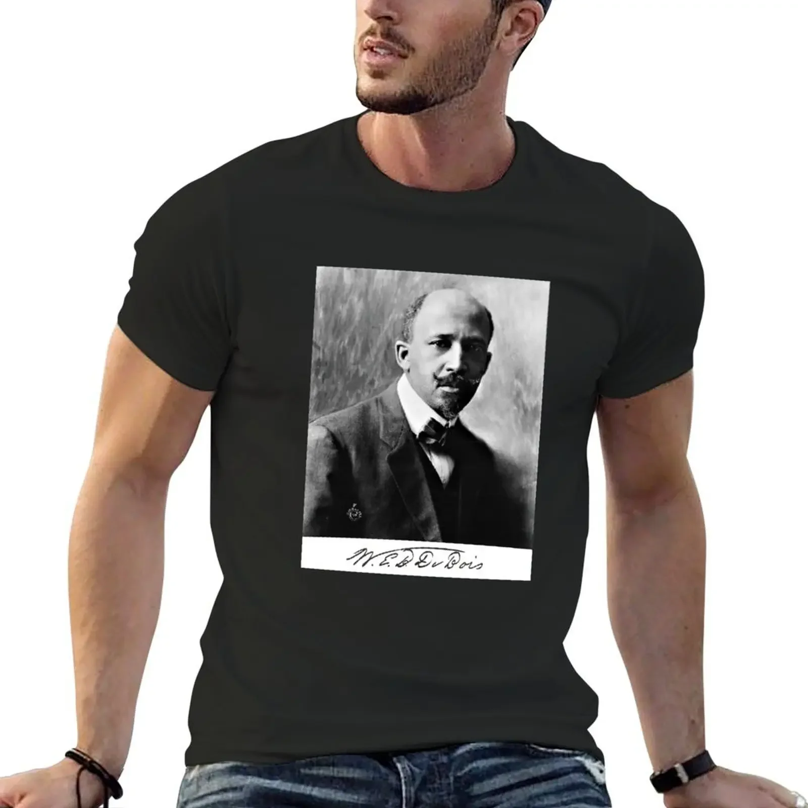 W.E.B DuBois Signature Portrait T-Shirt oversized anime clothes vintage graphic tee funny t shirts for men