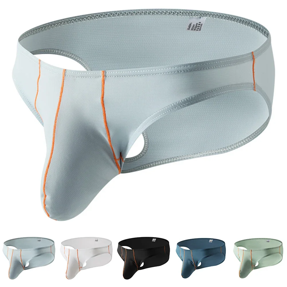 Mens Underwear Briefs Ice Silk Leisure Stretch Lingerie Sports Briefs Sexy Lines Comfortable Underpants Breathable Panties 2025